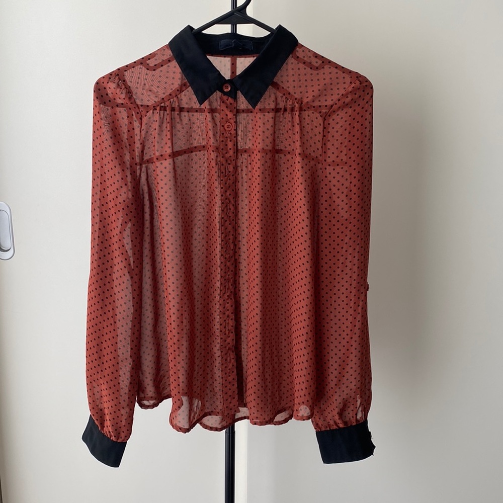Polka Dot Button Up Blouse